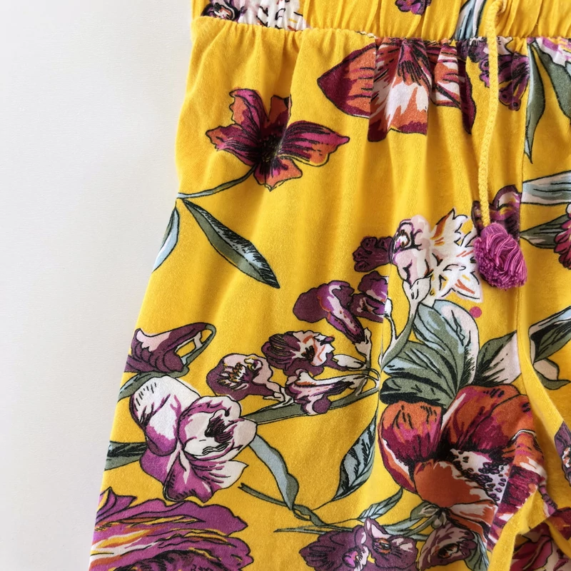 Next virágos fodros pamut kislány playsuit, nyári overall – 146-os méret