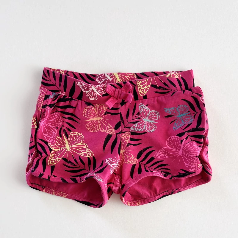Ciklámen pillangó mintás pamut kislány short – C&amp;A, 98-as méret