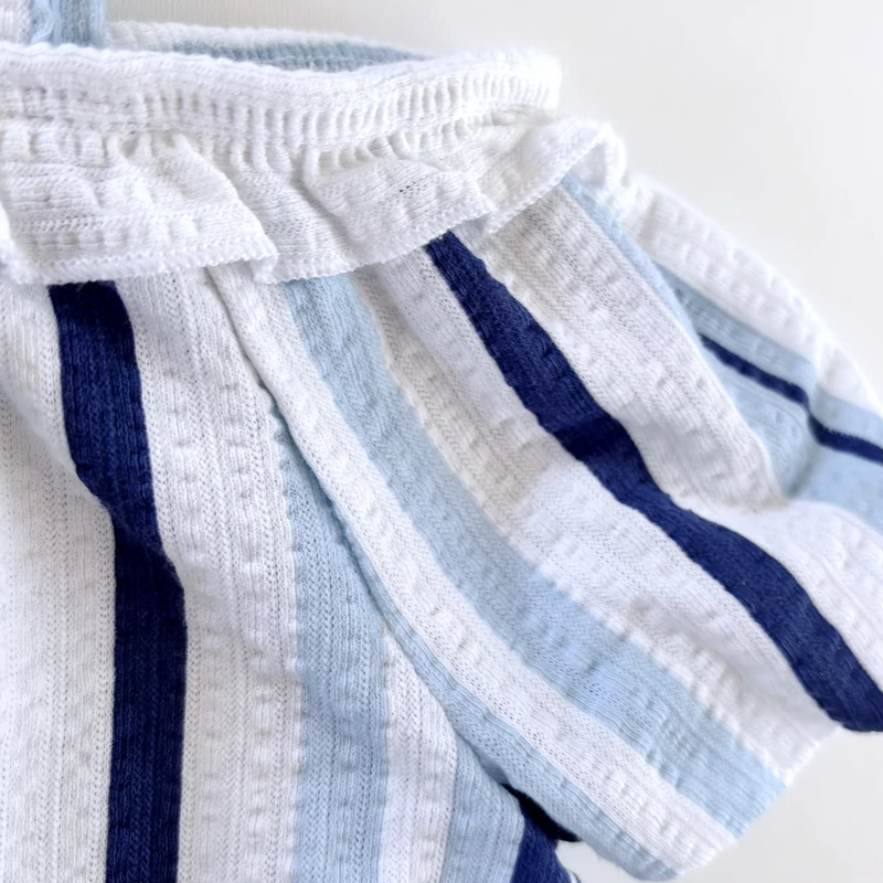 Új, címkés kislány csíkos pamut crop felső, River Island – 2–3 éves (98)
