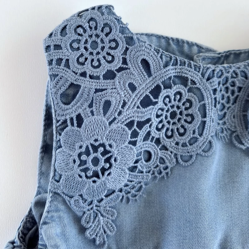 Extra puha tencel nyári kislány overall csipkével, Next, 68-as méret
