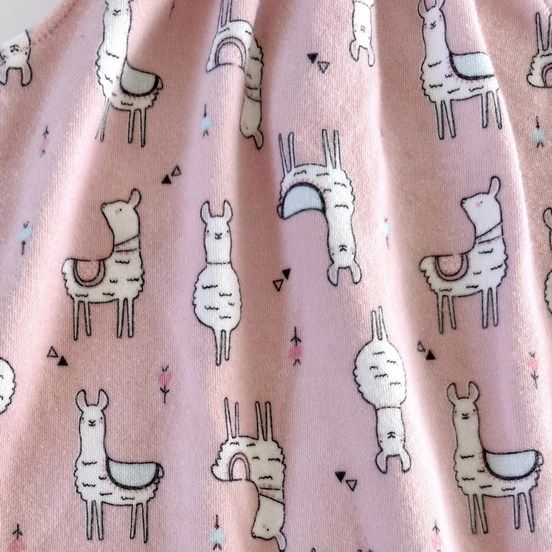 rózsaszín lámás pamut napozó kislánynak 62-es méretben – Matalan