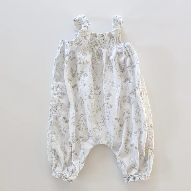 Mothercare masnis virágmintás nyári pamut overall – 68-as, használt babaruha