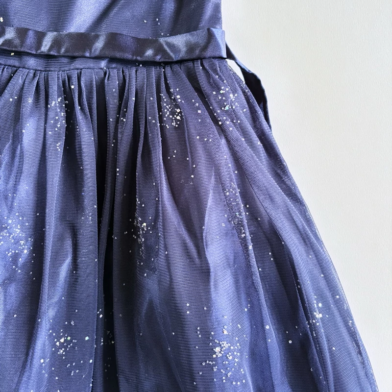 Couture Princess sötétkék tüll alkalmi ruha 3 éves kislányoknak