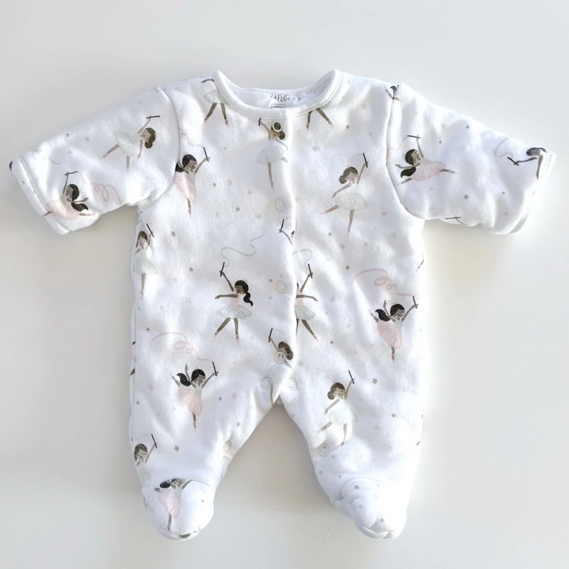 50-es vastag pamut balerinás overall újszülött kislánynak – F&amp;F