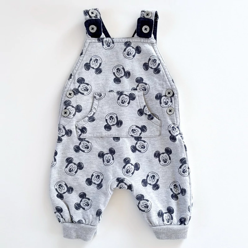 56-os Mickey Mouse mintás kantáros kisfiú pamut nadrág – George