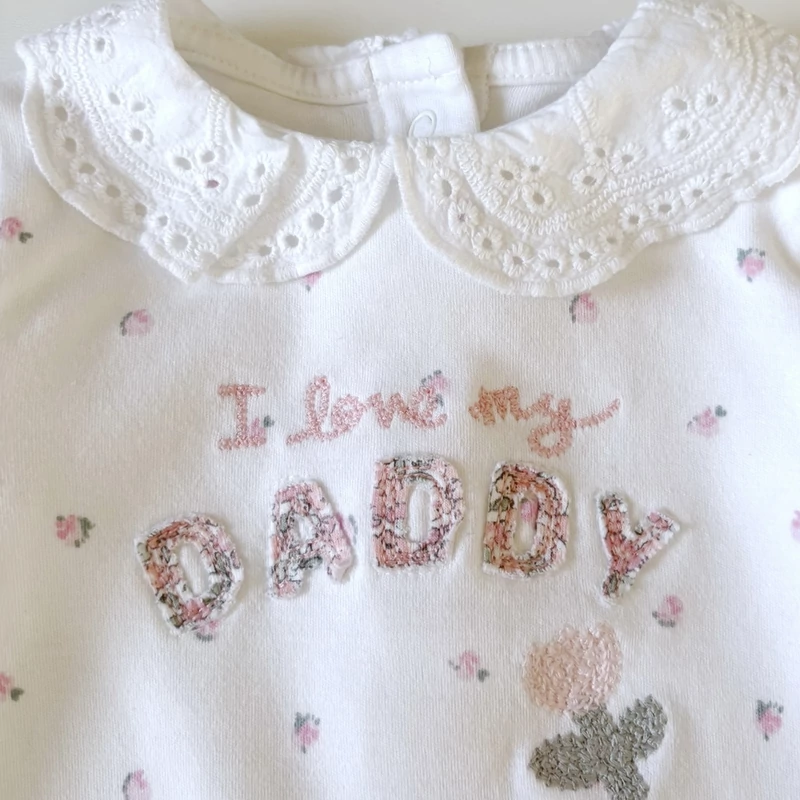 56-os Next pamut madeira galléros rugdalózó kislánynak