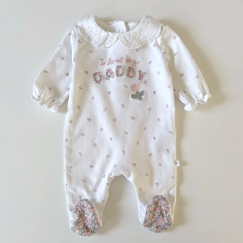 56-os Next pamut madeira galléros rugdalózó kislánynak