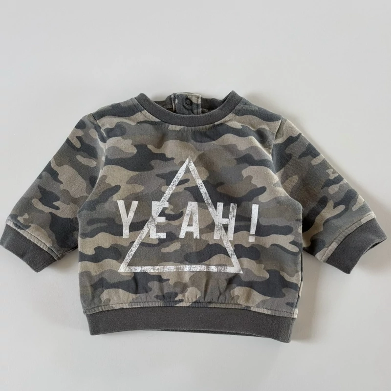 56-os Next terepmintás Yeah pamut pulóver kisfiúnak