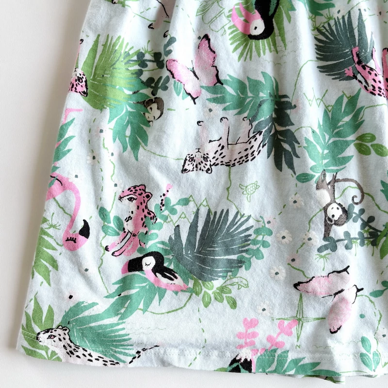 Dzsungelmintás pamut nyári kislányruha – H&amp;M, 128-as méret