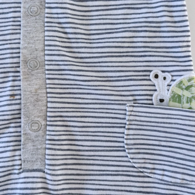 Mothercare csíkos pamut napozó – 86-os kisfiú, használt babaruha