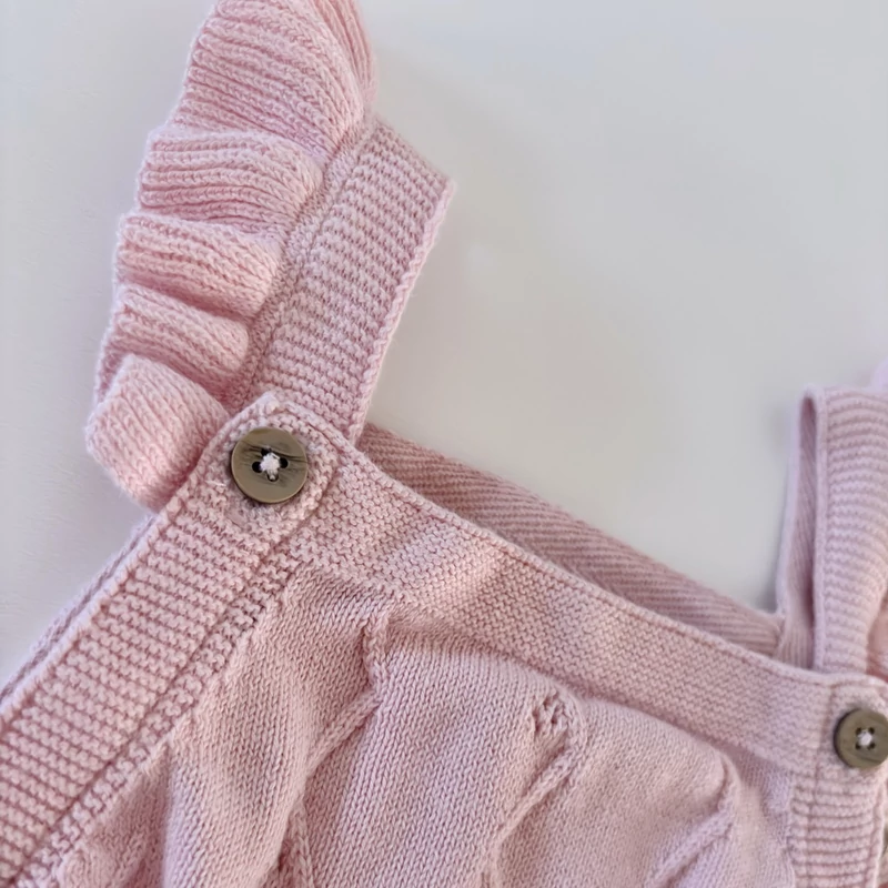 TU finomkötött kislány pamut napozó – 86-os, elegáns, használt babaruha