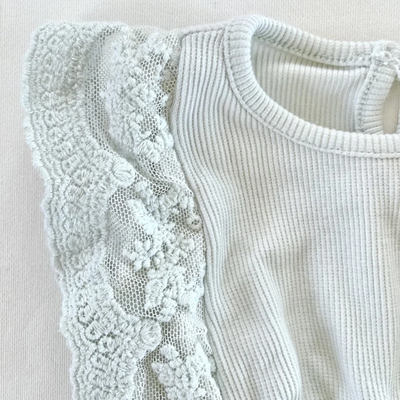 62 Csipkés menta pamut playsuit