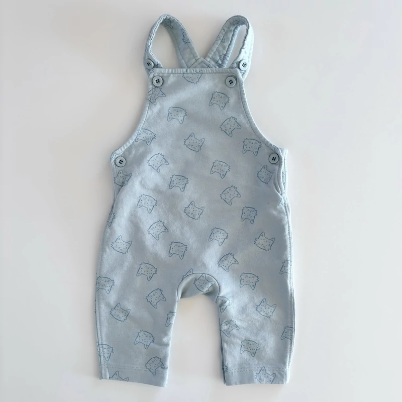 62-es világoskék kantáros pamut kisfiú nadrág oroszlán mintával – Mothercare