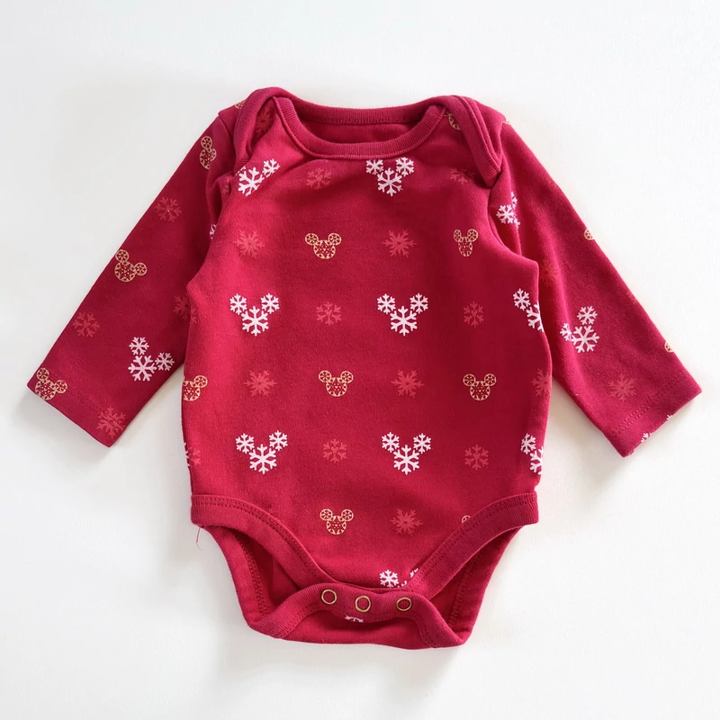 62-es meggypiros karácsonyi body Minnie-mintával – Disney Baby, 0-3 hónapos babáknak