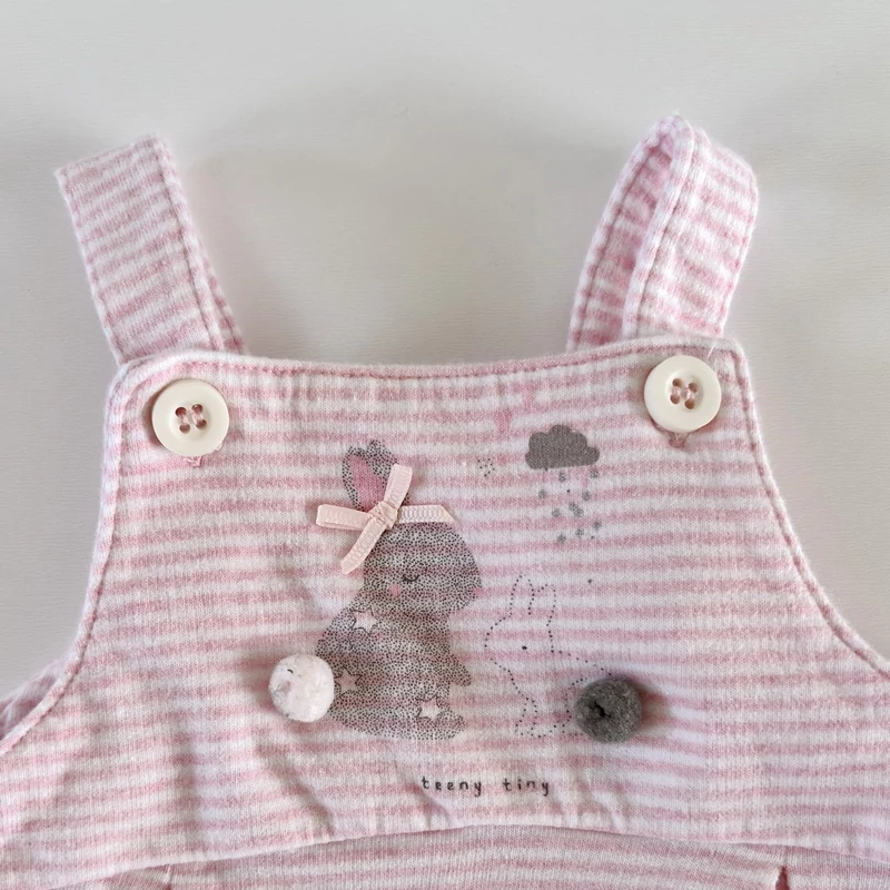 68-as Mothercare rózsaszín nyuszis kislány kantáros nadrág