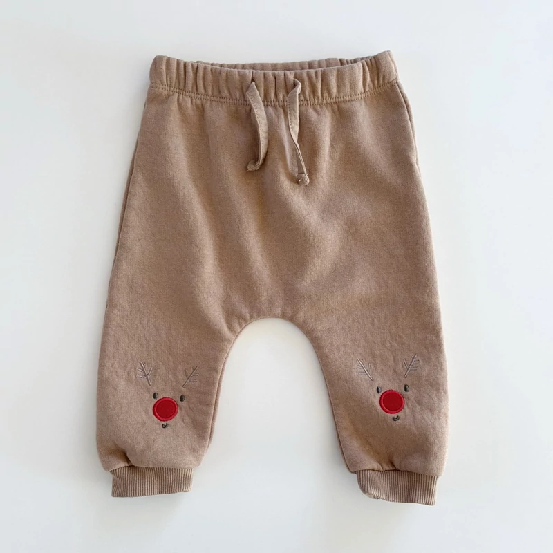 68-as világosbarna rénszarvasos melegítőnadrág kisfiúnak – Matalan