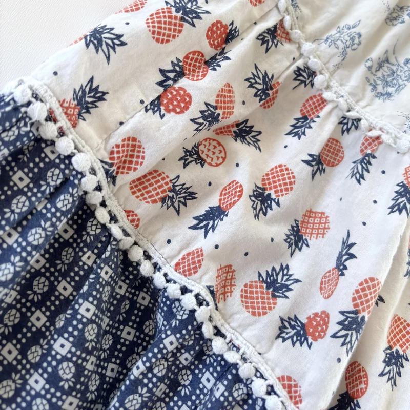 Cutey Couture kislány ruha ananászos-virágos mintával – 128-as, használt gyerekruha