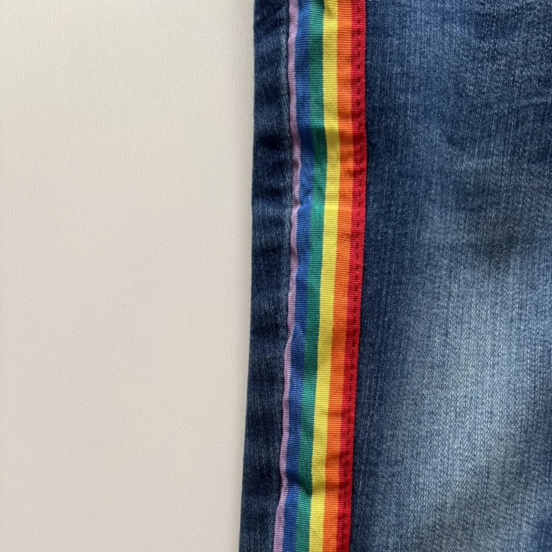 7 éves Next csíkos jeggings farmernadrág 122