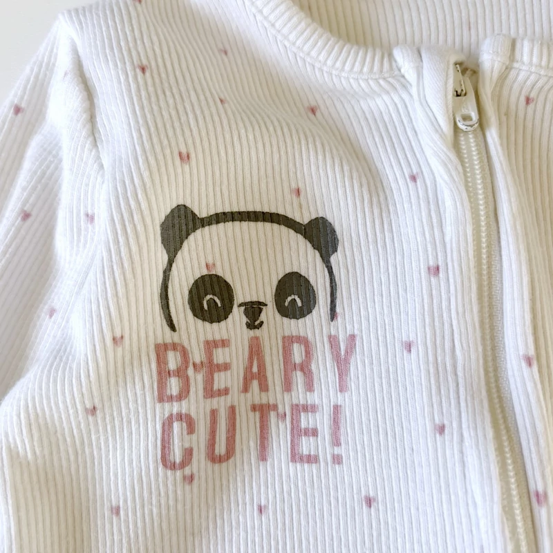 74-es George pamut cipzáros rugdalózó pandás mintával kislánynak