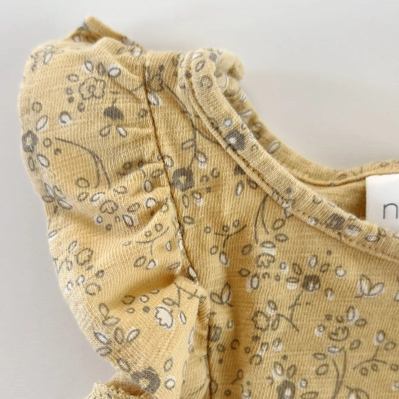 Next fodros virágos pamut kislány playsuit, nyári overall – 74-es méret