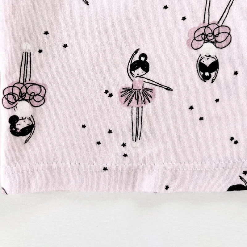 74-es rózsaszín balerina mintás pamut hosszú ujjú kislány felső – Primark, 6-9 hó