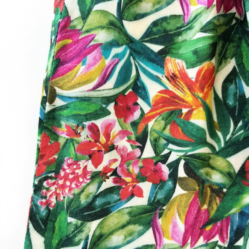 74-es tropical virágmintás viszkóz ruha fodros ujjakkal – Primark
