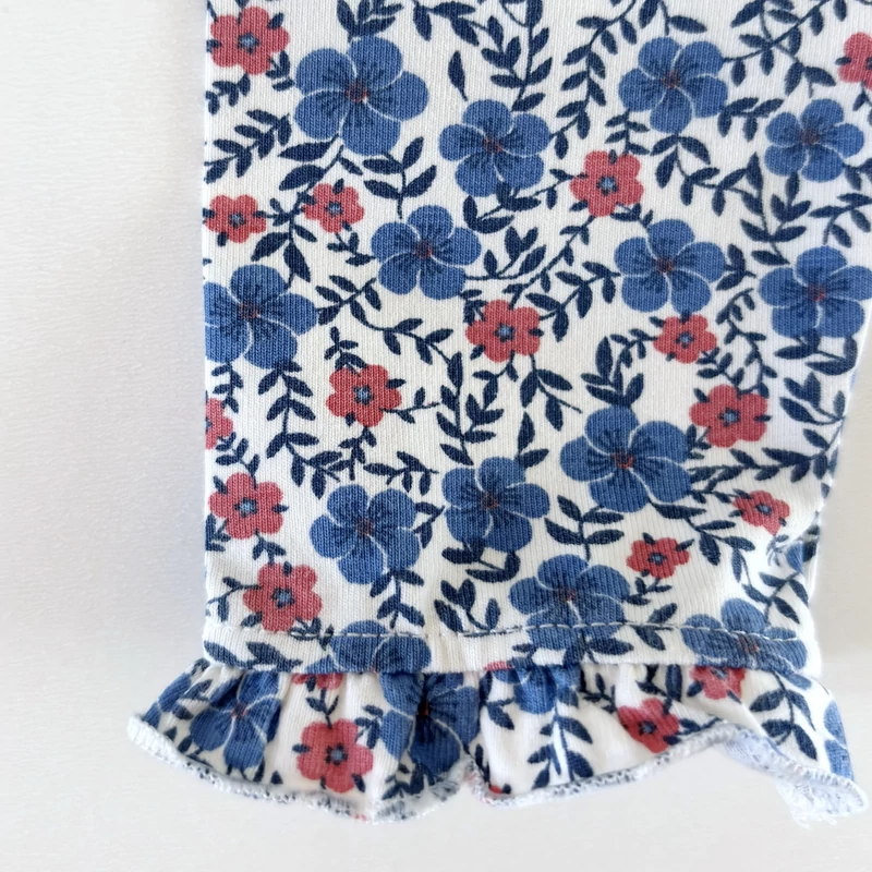 74-es virágmintás kislány pamut leggings fodros szegéllyel – Marks &amp; Spencer