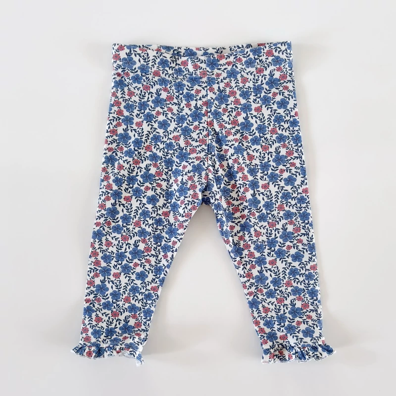 74-es virágmintás kislány pamut leggings fodros szegéllyel – Marks &amp; Spencer
