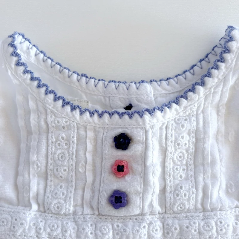 80-as pamut madeira hímzett kétrétegű blúz kislánynak – Monsoon, 6–12 hónap
