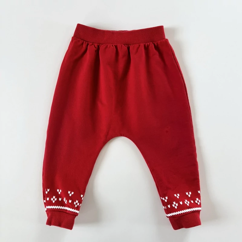 86-os Next piros karácsonyi pamut baba nadrág – unisex, 12-18 hónap