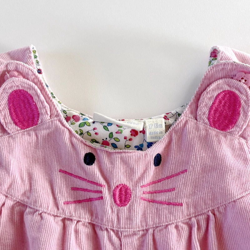 86-os rózsaszín kord overall hímzett egeres mintával kislánynak – Jojo Maman Bébé