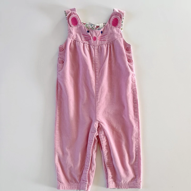 86-os rózsaszín kord overall hímzett egeres mintával kislánynak – Jojo Maman Bébé