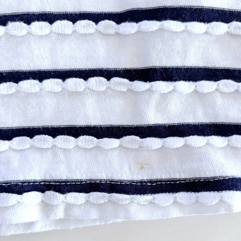 92-es pamut tüll galléros csíkos rövid ujjú felső kislánynak – Mayoral, 2 év