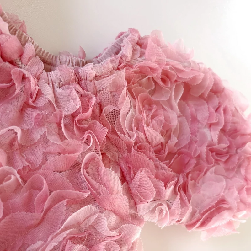 98-as Next rózsaszín tüll rózsás alkalmi ruha kislánynak, pörgős szoknyával