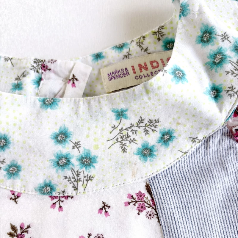 Marks &amp; Spencer fodros virágos pamut ruha 1,5-2 éves kislányoknak, babaruha